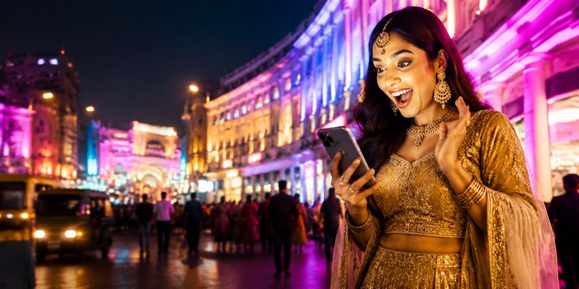 Mobile gaming and payment at Delhi Connaught Place