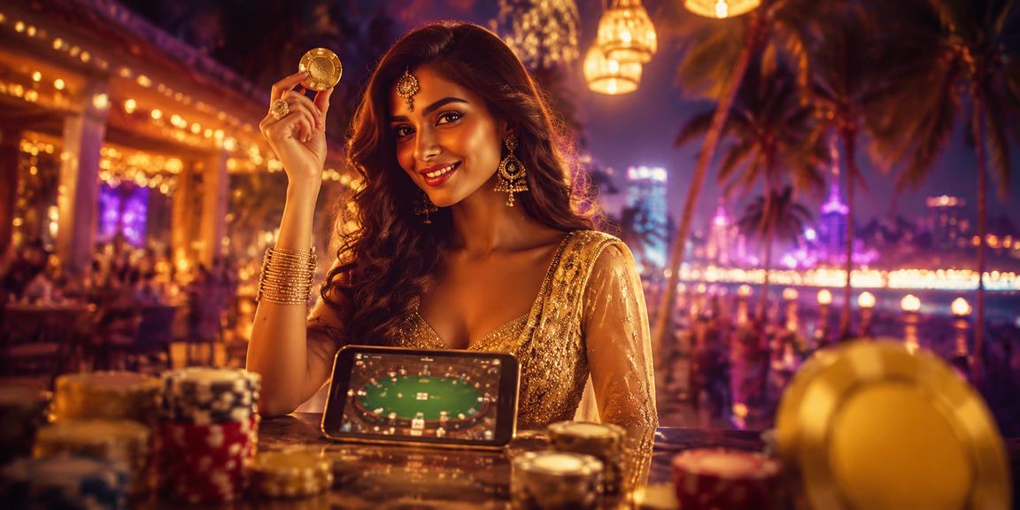 Live casino table with players in Goa casino