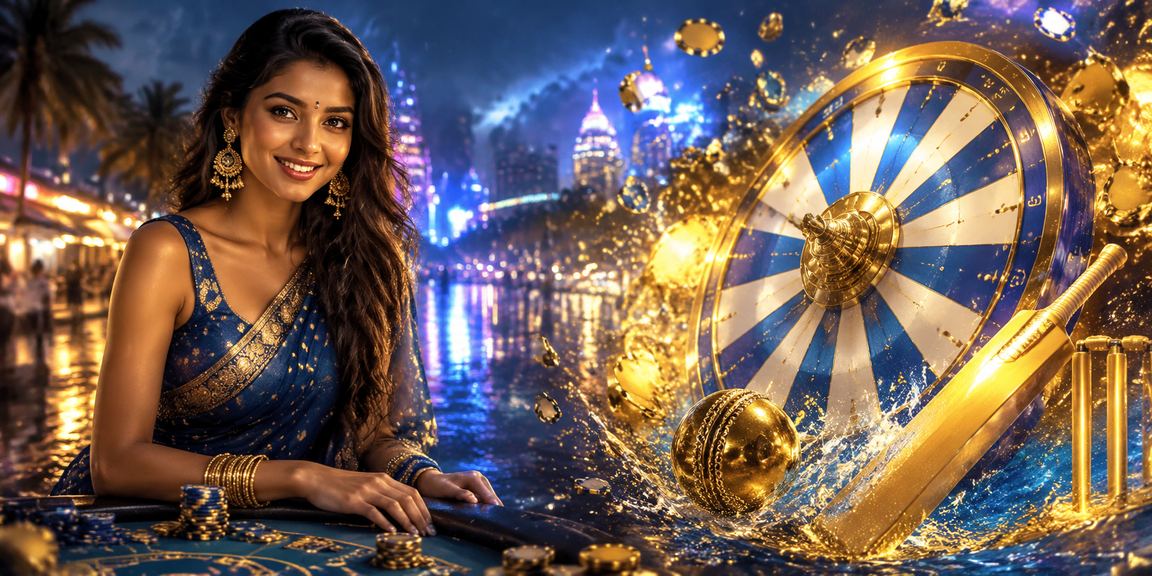 Mumbai cricket betting vibrant blue gold scene